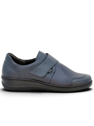 Buty na haluksy Axel 1705 granatowe półbuty, skóra + strecz, regulowana tęgość K
