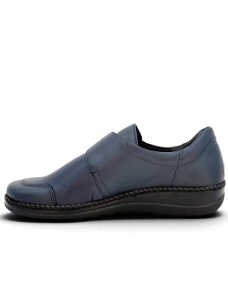 Buty na haluksy Axel 1705 granatowe półbuty, skóra + strecz, regulowana tęgość K
