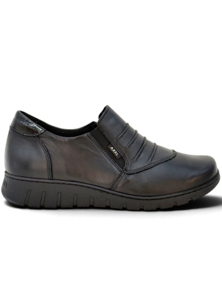 Buty Axel damskie 3042 czarne półbuty z naturalnej skóry, tęgość H poszerzana