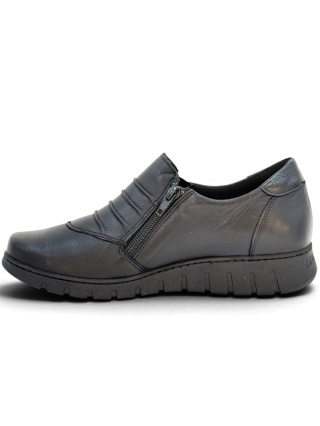 Buty Axel damskie 3042 czarne półbuty z naturalnej skóry, tęgość H poszerzana