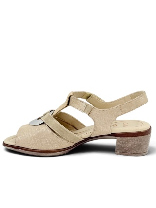 Buty Ara Lugano HighSoft 12-35730 05H beżowe eleganckie sandały damskie, tęgość H