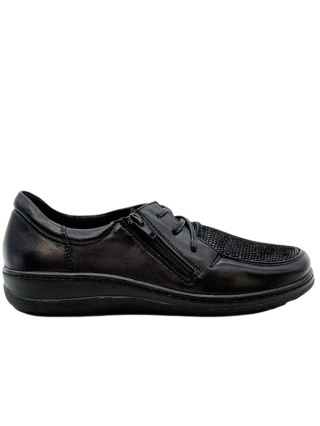 Buty Kosela Axel 1862 czarne stretch-14, szerokie damskie półbuty, tęgość H-K