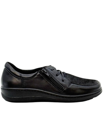 Buty Kosela Axel 1862 czarne stretch-14, szerokie damskie półbuty, tęgość H-K