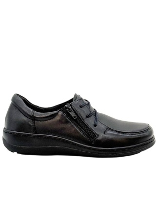 Buty Kosela Medic Axel 1862 czarne lico, szerokie półbuty damskie, tęgość H+