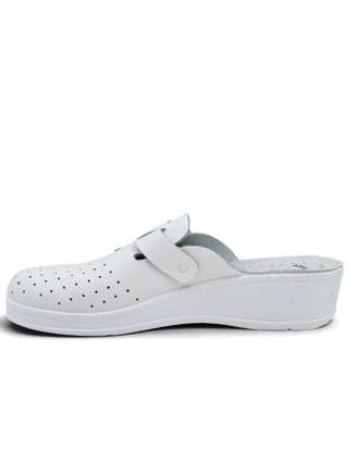 Buty medyczne damskie Sanital Flex 708 białe chodaki, tęgość G-H z regulacją