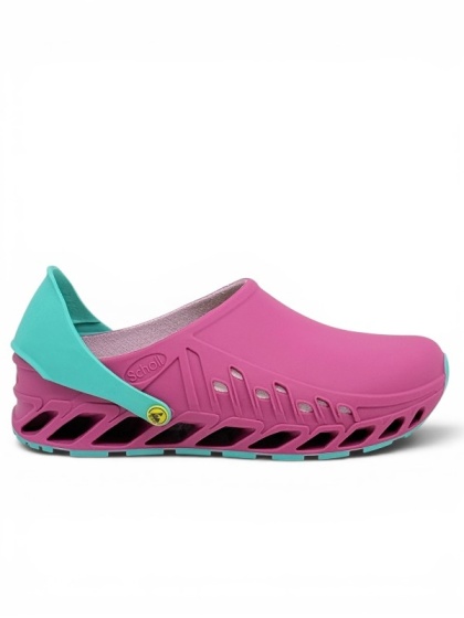 Buty medyczne damskie Scholl Evoflex Clog F29378 2296 fuchsia, ESD, szerokie, tęgość H