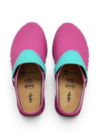 Buty medyczne damskie Scholl Evoflex Clog F29378 2296 fuchsia, ESD, szerokie, tęgość H