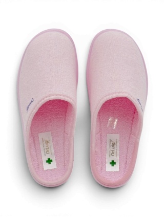 Kapcie damskie bawełniane Dr Luigi PU-01-01 30-róż pastelowy (frotte), tęgość H