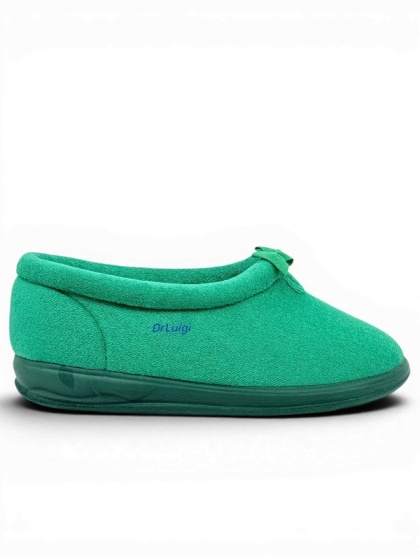 Kapcie damskie na opuchnięte nogi Dr Luigi PU-01-02 70-zielone (frotte), tęgość M