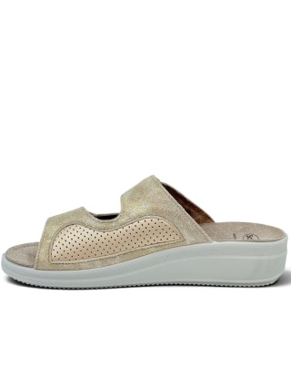 Klapki Scholla damskie Antonia Elastic MF00862-2329 light gold, tęgość G-H