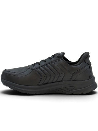 Orthofeet buty męskie 25002W Navigate Wide 2E, czarne obuwie ortopedyczne, tęgość W