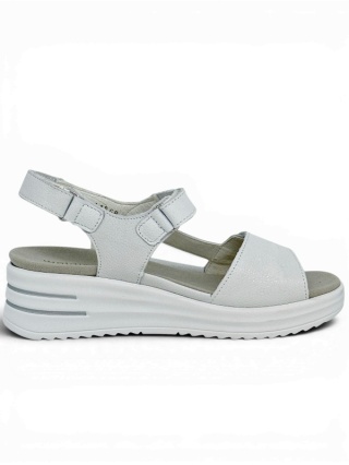 Sandałki damskie skórzane Waldlaufer H-Dina 795008 189 148 offwhite, poszerzana tęgość H