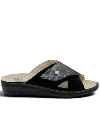 Scholl Antonia Cross F00863 1004 black, damskie klapki, tęgość G-H