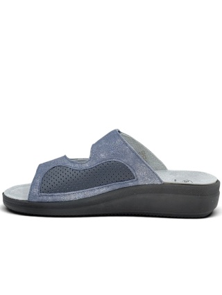 Scholl damskie klapki Antonia Elastic F00923 1007 blue, tęgość G-H