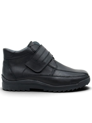 Zimowe buty męskie Waldlaufer 631901 174 001 czarne Kai, tęgość K na wysokie podbicie