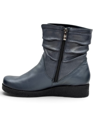 4092 Axel buty zimowe damskie skórzane, marine gold, poszerzona tęgość H