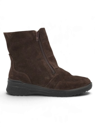 Skórzane botki premium Ara 12-58512-03 brąz Munchen-St 2.0 owcze futro, tęgość H
