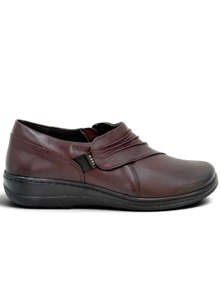 Buty Axel 1746 rubin, skórzane na zamek, tęgość H poszerzona