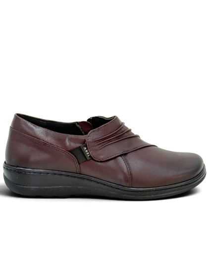 Buty Axel 1746 rubin, skórzane na zamek, tęgość H poszerzona