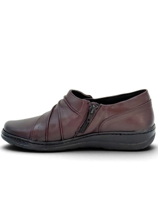 Buty Axel 1746 rubin, skórzane na zamek, tęgość H poszerzona