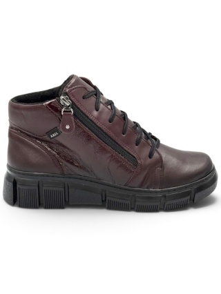 Buty Kosela Medic Axel 4487 bordowe trzewiki damskie, poszerzona tęgość H