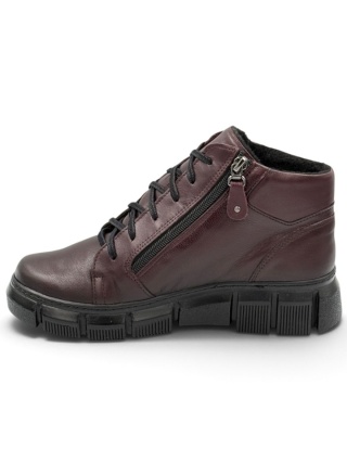 Buty Kosela Medic Axel 4487 bordowe trzewiki damskie, poszerzona tęgość H