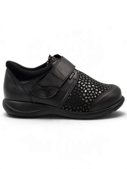 Buty na opuchnięte stopy damskie Kosela 9005 czarne + stretch5, tęgość K-M-N
