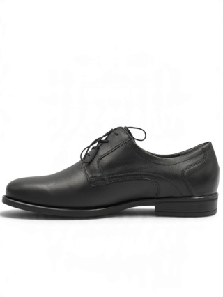Eleganckie buty Waldlaufer 641001 149 czarne KUNO, półbuty na wysokie podbicie, tęgość K-M