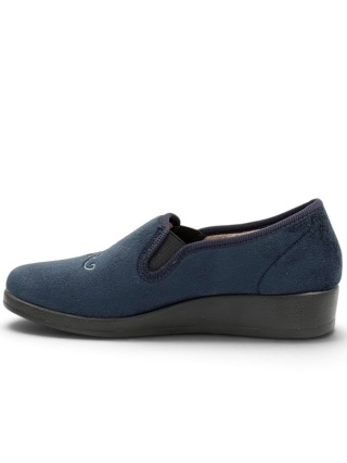 Pantofle domowe Fly Flot N3Q12WH granatowe, tęgość H poszerzona, washable