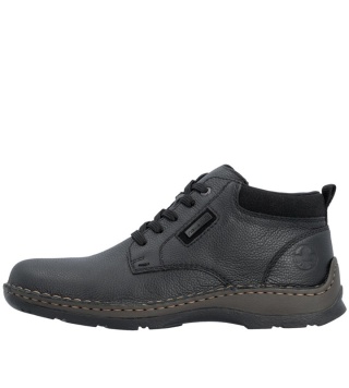 Rieker 05309-00 czarne zimowe buty męskie, regulowana tęgość G-H, membrana