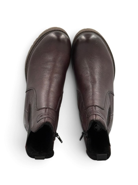 Rieker 75860-35 brązowe sztyblety damskie skórzane, tęgość H