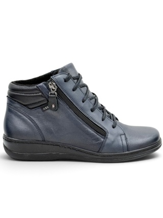 Botki Axel 4356 granat, wygodne szerokie buty damskie, poszerzana tęgość H