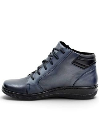 Botki Axel 4356 granat, wygodne szerokie buty damskie, poszerzana tęgość H