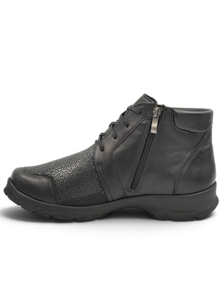 Buty damskie jesienne na haluksy Axel 4410 czarne + stretch, zakres tęgości H-J-K