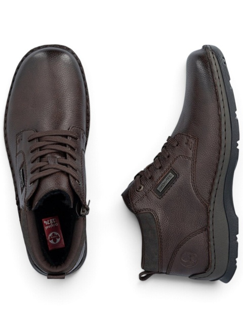 Buty męskie Rieker 05309-25 brązowe zimowe, regulowana tęgość G-H, membrana