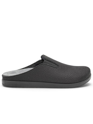 Scholl Elio Elastic MF01426 1004 czarne męskie kapcie, poszerzana tęgość H