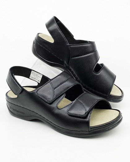 Sandały zdrowotne Berkeman Sofie 01020-906 czarne, regulacja tęgości G-H-J