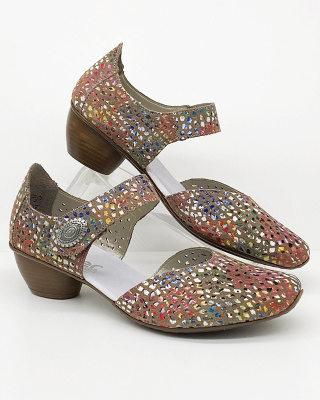 43765-90 wąskie czółenka letnie Rieker, bardzo mała tęgość E