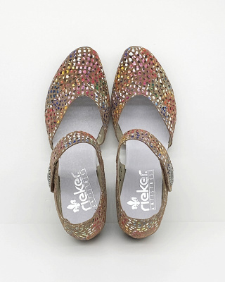 43765-90 wąskie czółenka letnie Rieker, bardzo mała tęgość E