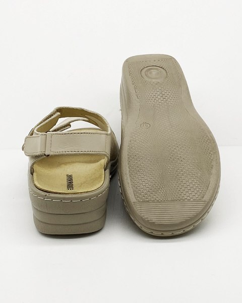 710673 8-beige Dr Brinkmann skórzane sandały na haluksy