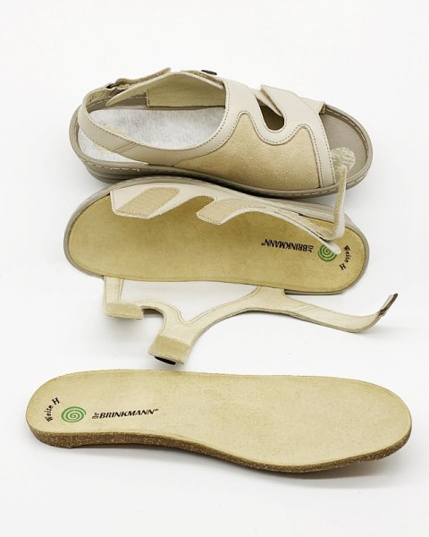 710673 8-beige Dr Brinkmann skórzane sandały na haluksy
