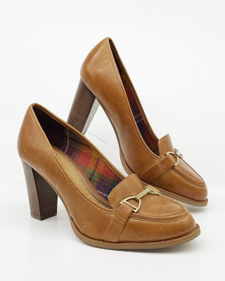 Clarks Alfresco Cafe skórzane czółenka na obcasie