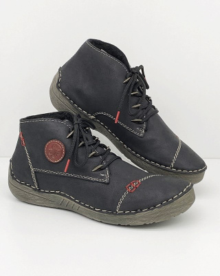 52502-00 buty Rieker, półtrzewiki zimowe, regulowana tęgość F-G