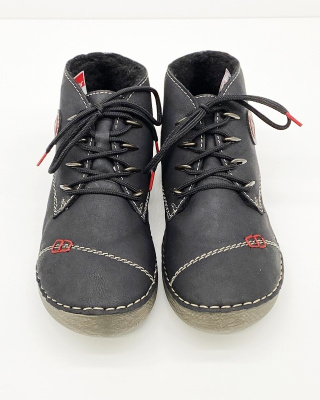 52502-00 buty Rieker, półtrzewiki zimowe, regulowana tęgość F-G