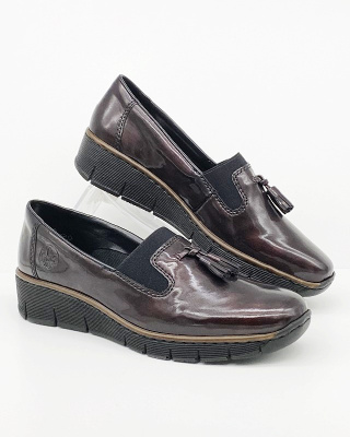 53751-35 Rieker mokasyny lakierowane