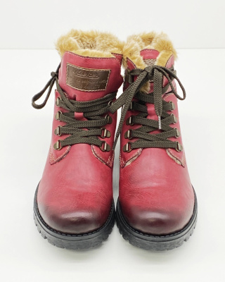 Trapery Rieker 785D1-35 bordowe, tęgość F-G, membrana