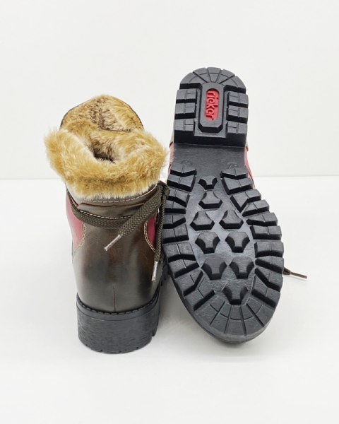 Trapery Rieker 785D1-35 bordowe, tęgość F-G, membrana