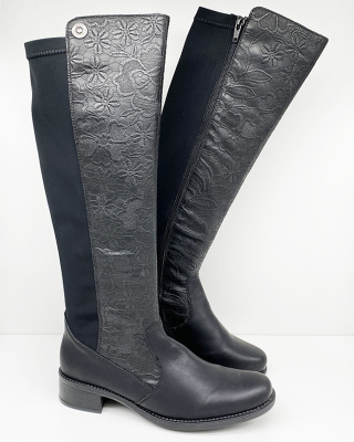 Damskie kozaki Rieker Z7391-00 strecz na łydce, tęgość