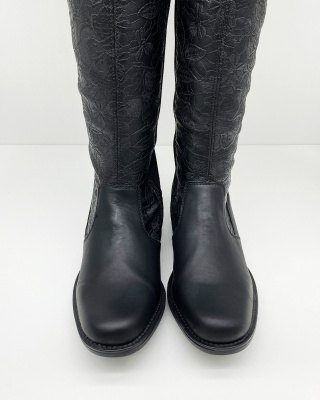 Damskie kozaki Rieker Z7391-00 strecz na łydce, tęgość