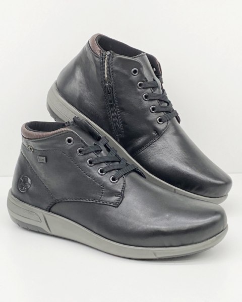 F0931-00 Rieker zimowe trzewiki męskie z membraną, wełna owcza, tęgość G-H